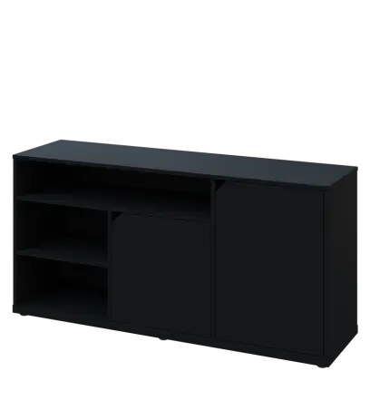 KU2-15DN3 P skříňka nízká 2-dveřová, nika, 740x1522x400, provedení pravé, černá